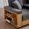 JOYRACER Convertible Double Sleeper Sofa Bed with Drawer Storage, Side Cabinet & Movable Ottoman, Drop-Down Table with 2 Cup Holders, Couch for Room - 4 of 4