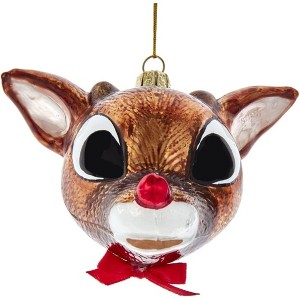 Kurt Adler Glass Ornament for Christmas Tree, Rudolph The Red Nose ...
