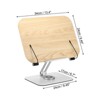 Unique Bargains Adjustable 360° Swivel Base Foldable Natural Wood Book Stand Brown 1 Pcs - 2 of 4