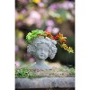 Gulches 11 Inch Gray Greek - Style Cement Head Planter for Indoor & Outdoor Garden Decor - 3 of 4