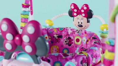 Chiviri4ta - MINNIE MOUSE PEEAK A BOO ACTIVITY JUMPER Saltarín de bebés de  Minnie hace unas risitas mágicas que harán reir a tu bebé, tiene un asiento  que gira para diversión de