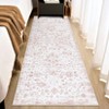 Coucheta Vintage Washable Area Rug, Low Pile Carpet, Non-Slip Rubber Backing, Soft Distressed Flower Accent Rug for Living Room, Bedroom, Office - 2 of 4