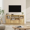 72'' TV Stand, Wave Pattern Entertainment Center with 2 Glass Door Cabinets, TV Media Console with Open Storage Compartments for Living Room - 2 of 4