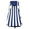 Ostrich Chaise Beach Chair and Backpack Chaise Poolside Lounge Chair with 4 Adjustable Chair Positions and Carrying Straps, Navy Stripes - 4 of 4