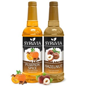 Syruvia Variety Pack - Pumpkin Spice & Hazelnut Syrup 25.4 Fl oz (2-Pack) - 1 of 4