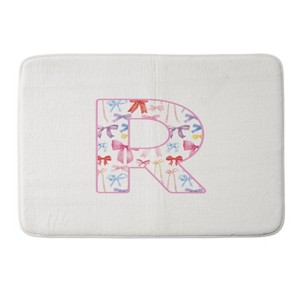 Deny Designs April Lane Art Fancy Bow Monogram Memory Foam Bath Mat - 1 of 4