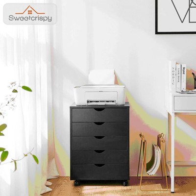MAYEERTY 5-Drawer Mobile File Cabinet, Storage Cabinet Dressers with Wheels Mobile Organizer Drawers for Office, Bedroom, Home