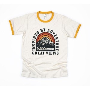 Simply Sage Market Women's Inspired By Adventure Short Sleeve Ringer Tee - 1 of 2