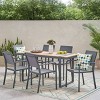 Colfax 7pc Outdoor Aluminum Dining Set - Natural/Gray/Dark Gray - Christopher Knight Home - 2 of 4