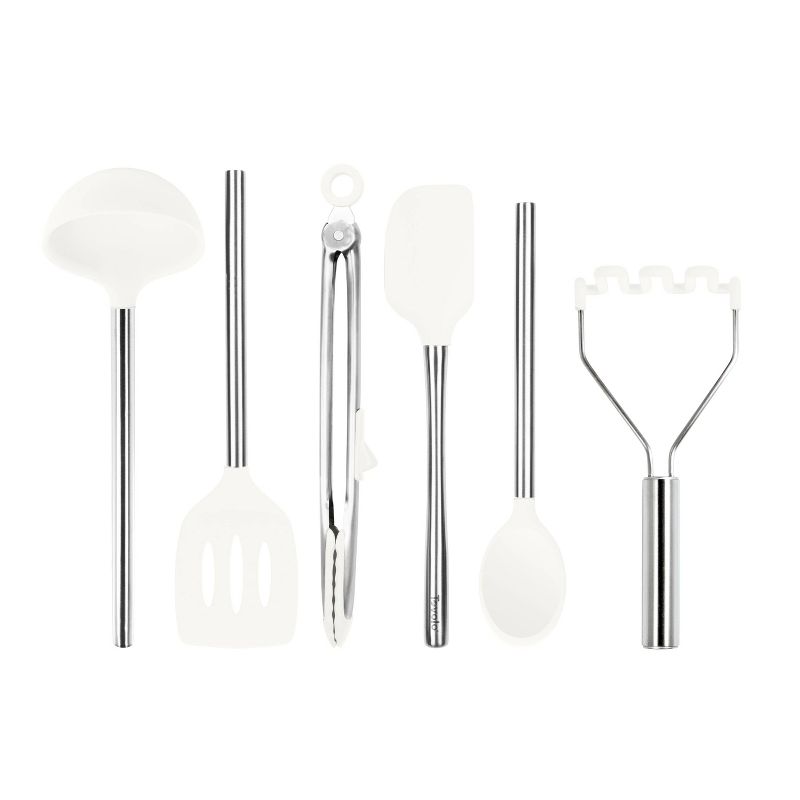 Tovolo 6pc Silicone and Stainless Kitchen Utensil Set White, 1 of 6