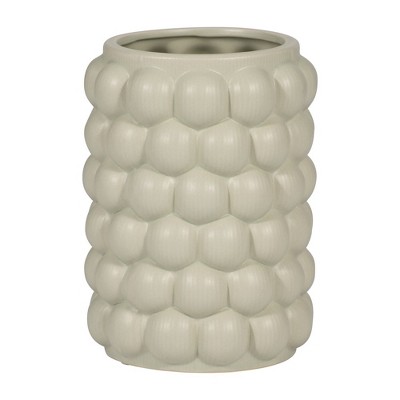 Sagebrook Home 7" Ceramic Bubble Vase - Contemporary Cucumber Green For Decorative Table Accent - Stylish Home or Office Decor - Floral Arrangement