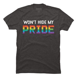 Adult Design By Humans Won't Hide My Pride Rainbow By machmigo T-Shirt - 1 of 2