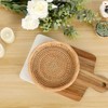 Itopfox Round Woven Wicker Basket - Entryway Organizer Tray for Keys, Wallet, Cell Phone & Snacks, Handcrafted Rattan Decor - 4 of 4