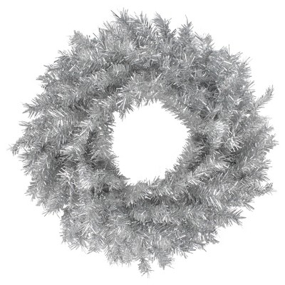 Northlight 24" Silver Tinsel Artificial Christmas Wreath, Unlit