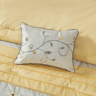 King Gray and Yellow Reversible 7-Piece Bedspread Set