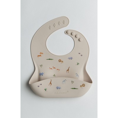 Loulou Lollipop Silicone Printed Bib - Safari