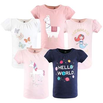 Hudson Baby Infant and Toddler Girl Short Sleeve T-Shirts, Magical World