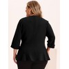 Agnes Orinda Women's Plus Size Notched Lapel Ruffle Peplum Ruched Buttons Outfits Blazers - 4 of 4