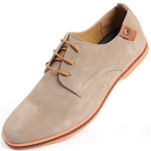 Mio Marino Men s Classic Suede Oxford Shoes Hazel Wood Size