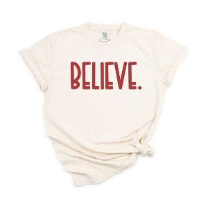 Simply Sage Market Women's Believe Bold Short Sleeve Garment Dyed Tee - 1 of 2