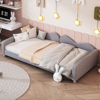NicBex Twin/Full size Upholstered Daybed,Sofabed with Cloud-Shaped Backrest,No Box Spring Needed