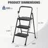 FURNIinspire Ladders Step Stool Foldable Household Portable Indoor 3 Layer Step Ladder with Safety Buckle Stable, Black, 26"*20"*40.7" - 3 of 4