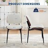 Dining Chairs Set of 4 - Mid Century Modern Upholstered Retro PU Leather Kitchen Chairs with Walnut Bentwood Back for Dining Room and Kitchen - 2 of 4