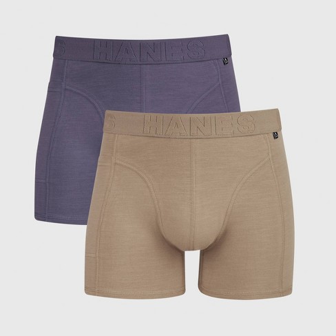 Hanes Premium Men's Explorer Trunks 2pk - Purple/khaki : Target