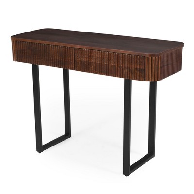 Infurnic Decorative Storage Cabinets Elegant Wood with Fluted Design and Easy Assembly Perfect for Living Rooms and Entryways, Black, 42"*15"*30"
