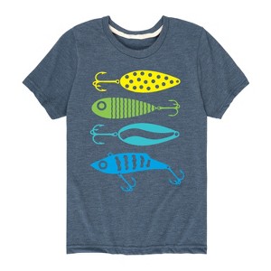 Boys' - Instant Message - Fishing Lures Short Sleeve Graphic T-Shirt - 1 of 4