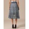 INSPIRE CHIC Women's High Waist Floral Summer Casual Ruffle Hem Tie Knot Lined A-Line Midi Skirts - 3 of 4