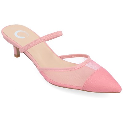 Journee Collection Womens Allana Slip On Kitten Heel Mule Pump