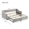 NicBex Twin Size Daybed with Trundle Upholstered Day Bed Frame 81.9" Daybed with Adjustable Trundle for Living Room - 2 of 4