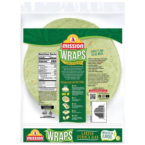 Mission Large Garden Spinach & Herb Wrap Tortillas - 15oz/6ct - image 1 of 4