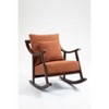 CAVINAS Linen Glider Rocking Chair with High Backrest,Mid Century Modern Upholstered Rocking Chairs,Nursery Accent Chair for Bedroom - 4 of 4