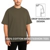 Blu Rock Men's Oversized Heavyweight Cotton Crew Neck Short Sleeve Tee Loose Fit Tops - 3 of 4