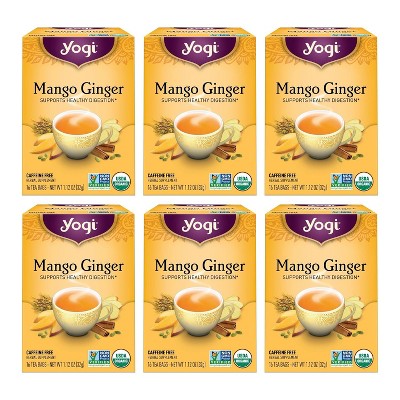 Yogi Tea Mango Ginger Tea - 16 Tea Bags per Pack 6 Packs