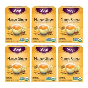 Yogi Tea Mango Ginger Tea - 16 Tea Bags per Pack 6 Packs - 1 of 3