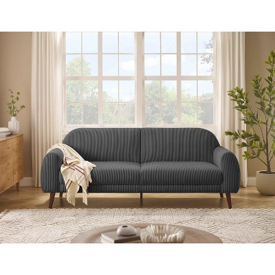 MINIMORE Modern Style 87.4"W Iris 3Seater Round Arm Mid-century Sofa