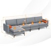 Costway Modular L-shaped Sectional Sofa with  Reversible Chaise & 4 USB Ports Ash Grey - 4 of 4
