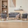 VASIP Modern Decorative Side Chair with Gold Metal Legs ,Plush Teddy Fleece Upholstery Sofa, No Wheels ,for Living Room,Office Reception,White - 4 of 4