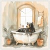 Kate & Laurel All Things Decor 30"x30" Sylvie Black Bear Bathroom Watercolor Framed Canvas by The Creative Bunch Studio Beaded White - 2 of 4