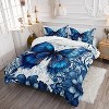 Hachikiko Boho Blue Butterfly Comforter Set - Dreamy 3D Bedding for Girls with 2 Pillowcases - 2 of 4