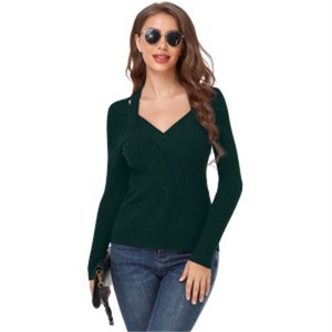 Clearlove Women’s Heart-Shaped Neck Hollow Slim Fit Sweater – Elegant and Feminine Knitwear - 1 of 4