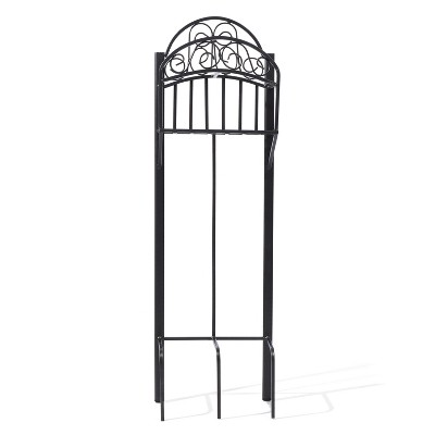 Liberty Garden 5-Prong Gauge Steel Scroll Water Hose Stand with Storage Shelf and Powder Coated Black Satin Finish