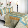 Slickblue Full/Queen 3 Pc Quilt Set, Vermicelli-Quilted TC Fabric, Machine Washable, Bedding, 3 Color Options - 4 of 4