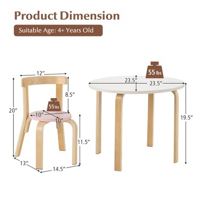 Multicolor Wooden Kids Activity Table and Chair Set with Toy Bricks