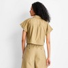 Women's Cap Sleeve V-Neck Button-Down Shirt - Future Collective - 2 of 3