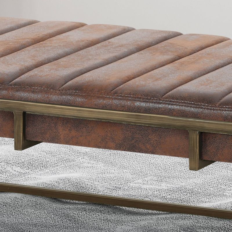 Magdalene Modern Fabric Ottoman Bench Brown - Christopher Knight Home, 4 of 7