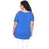 Women's Plus Size Cut Out Shoulder Bexley Tunic Top - White Mark - 3 of 3
